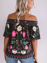 Load image into Gallery viewer, Black Floral Shift Top
