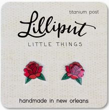 Load image into Gallery viewer, Red Roses Earrings
