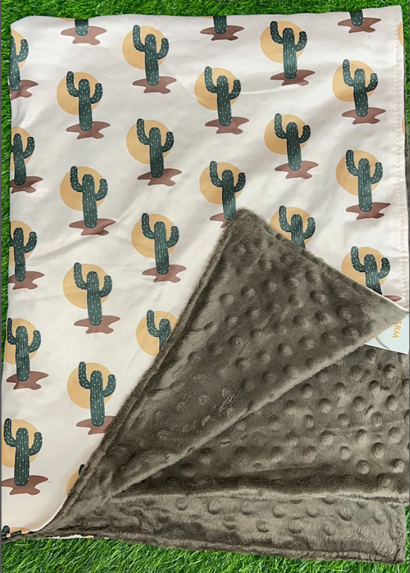 Sunset Desert Cactus Baby Blanket