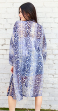 Load image into Gallery viewer, Bindi Snake Print Kimono Navy
