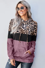 Load image into Gallery viewer, Leopard Tie Dye Colorblock Hoodie
