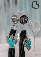 Load image into Gallery viewer, Presley Leather &amp; Buffalo Nickel Earrings Turquoise
