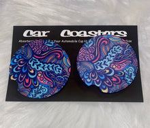 Load image into Gallery viewer, Colorful Paisley Print Car Coasters
