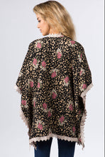 Load image into Gallery viewer, Leopard &amp; Floral Kimono with Lace
