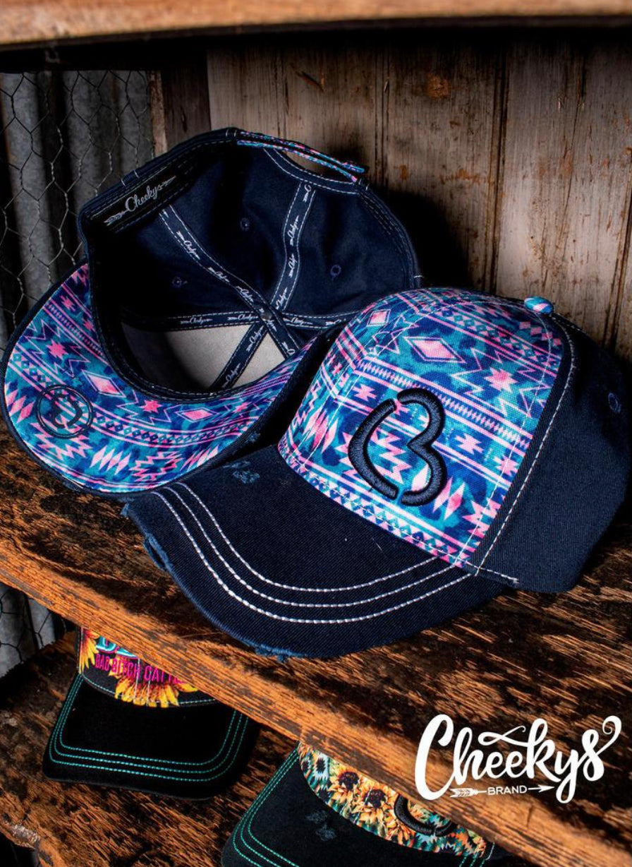 Turquoise and Pink Aztec CB Cap